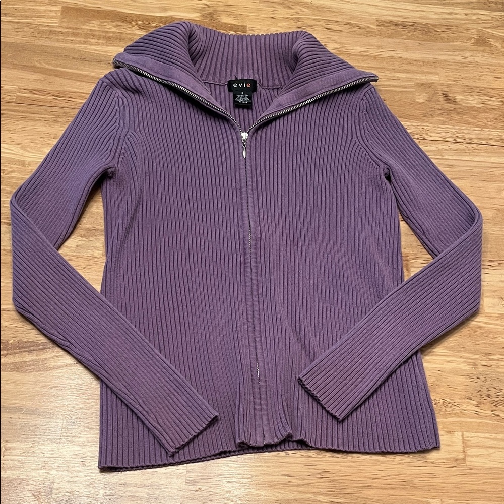 Vintage EVIE Purple Zip-Up Sweater